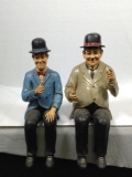 Laurel and Hardy Sitting Statues