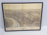Moline City Scape in 1877, Metal Frame