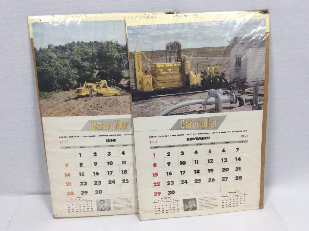 Caterpillar Calendars - June 1953 - November 1953 | Proxibid