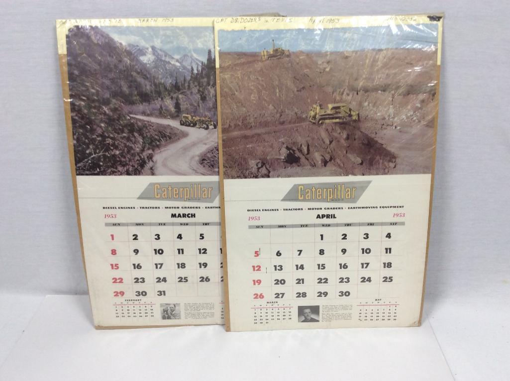 Caterpillar Calendars - March 1953 - April 1953 | Proxibid