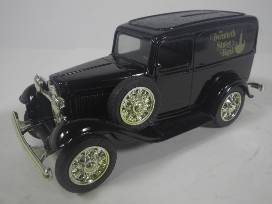 Ertl 1932 Ford Panel Delivery Truck Coin Bank w/Key & Box