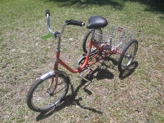 Columbia Vintage Tricycle w/Basket (Orange)