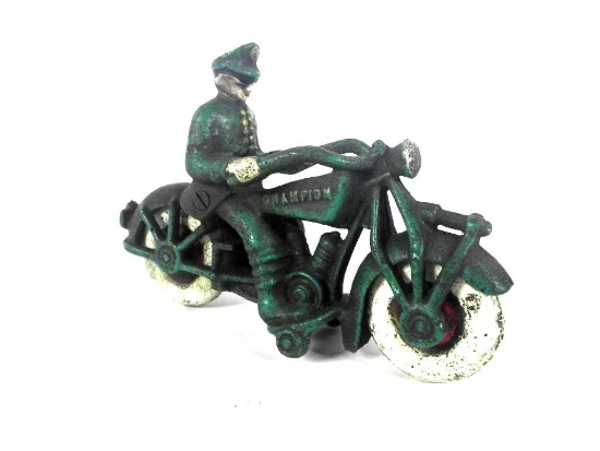 Antique Champion Cast Iron Police Motorcycle