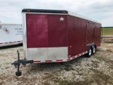 Enclosed Car Trailer V-Nose Dual Tandem Axle