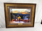 Where the Mountains Meets The Sky Framed and Signed Print by A.T. Cox (1999)