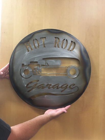 Hot Rod Garage Metal Sign