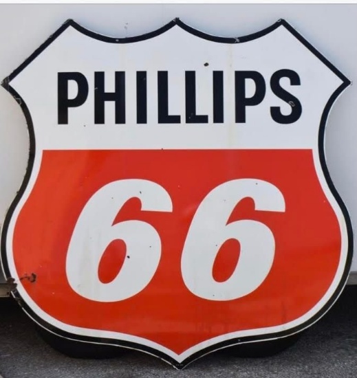 1959 Phillips 66  Porcelain Shield Sign