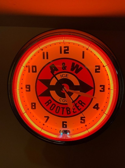 A&W Rootbeer Neon Clock