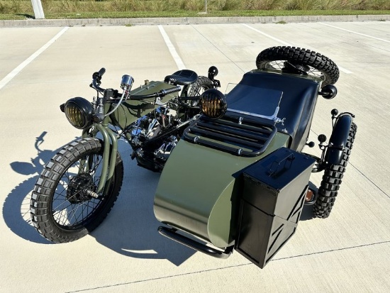 1914 Harley Davidson 3/4 Scale Tribute Motorcycle and Sidecar