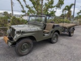 1954 Willys Military Jeep with Trailer