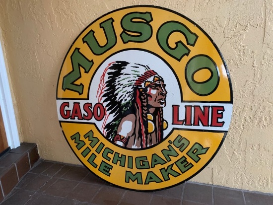 Musgo Gasoline Double Sided Sign
