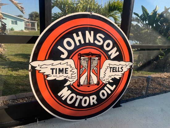 Johnson Motor Oil Single Sided Sign