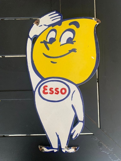 Esso Oil Man Drop  Single Side Sign