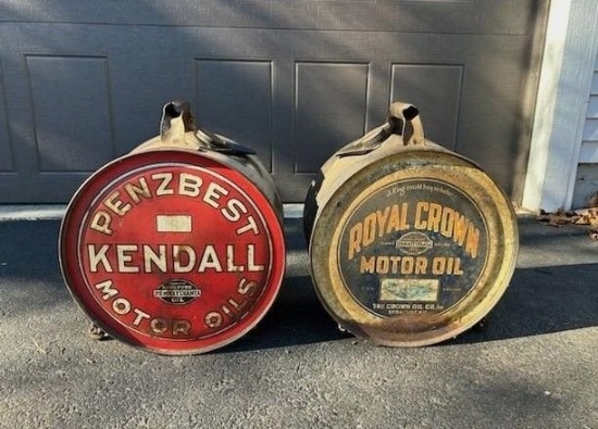Two Motor Oil Cans
