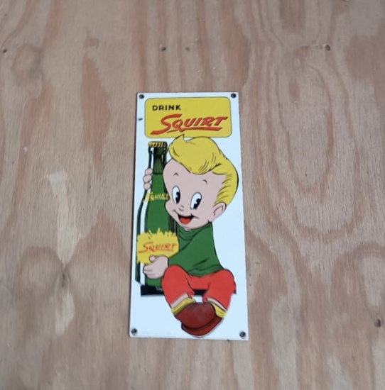 Drink Squirt Porcelain Sign