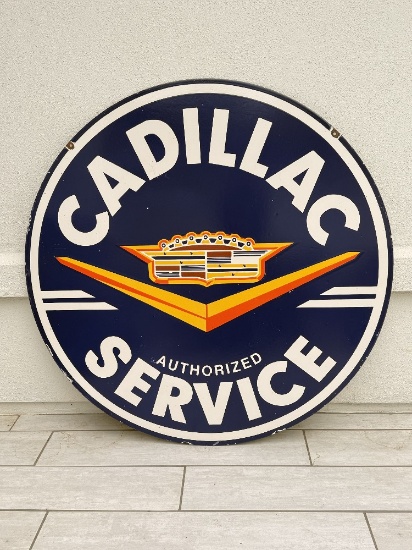 Cadillac Authorized Service Porcelain Sign