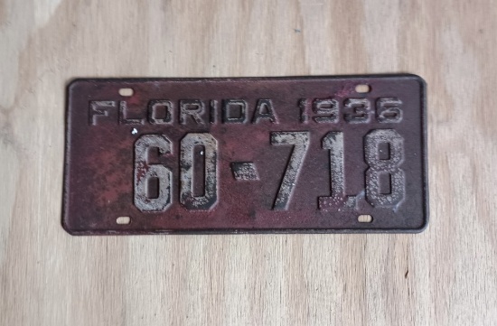 1936 Florida License Plate