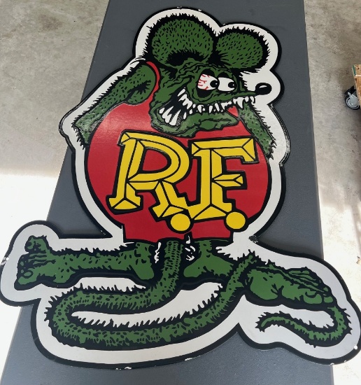 Rat Fink Porcelain Enameled Sign