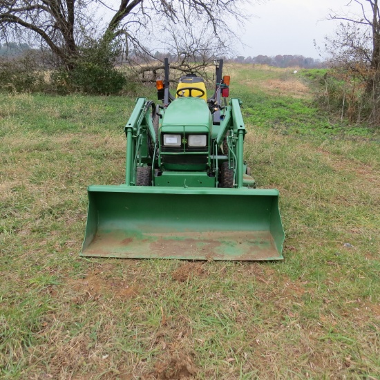 JOHN DEERE 4115 TRACTOR W/LOADER & BELLY MOWER