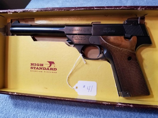 HIGH STANDARD SUPERMATIC TOURNAMENT 107 .22 LR SEMI AUTO PISTOL