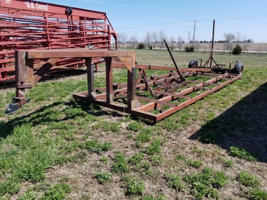 7 PLACE BALE TRAILER AND FORK