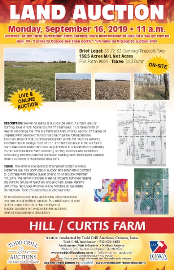 SOUTHWEST IOWA FARM LAND AUCTION