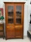 EARLY WALNUT FRONT PINE SIDE KITCHEN CUPBOARD SQUARE NAILED HAND HEWNED CROWN MOLDING