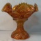 MARIGOLD CARNIVAL GLASS PUNCH BOWL ON STAND 10