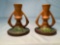 ROSEVILLE MATCHING CANDLE HOLDERS #1155-4 1/2