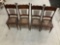 4 DOUBLE PRESSED BACK OAK KITCHEN CHAIRS