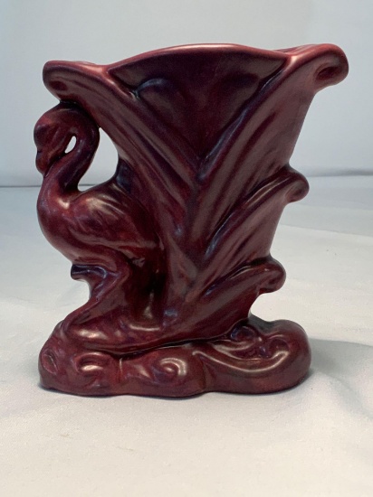 4" FLAMINGO VASE SIGNED B. VANSTERK