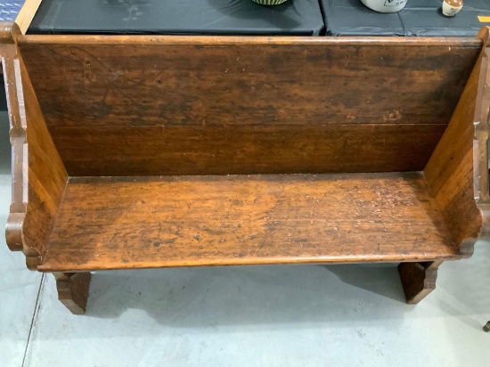 PINE LOVESEAT CHURCH PEW BENCH