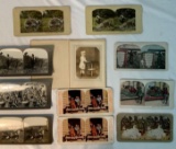 LOT OF 9 STEREO VIEW CARDS WITH BLACK AMERICANA SCENES