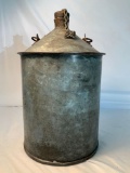 NICE OLD GALVANIZED OIL CAN WITH WOOD CORK TOP