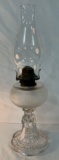 FROSTED PATTERN GLASS OIL LAMP 18.5