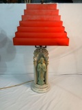 CHINESE FIGURAL LAMP METAL SHADE 29