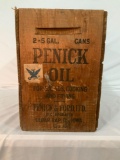 PENICK OIL MADE BY PENICK AND FORD LTD CEDAR RAPIDS IA ADVERTISING WOODEN BOX