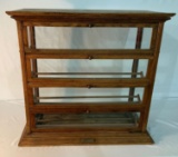 4 DOOR OAK RIBBON DISPLAY CABINET MADE BY A. N. RUSSELL & SONS IN ILIN NY