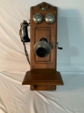 OAK KELLOGG WALL PHONE PATENT DATE 1901 COMPLETE