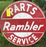 RAMBLER PARTS/SERVICE DOUBLE SIDED PORCELAIN SIGN