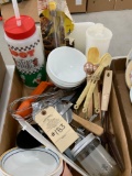 Kitchen utensils, bowls and deep fryer candy thermometer