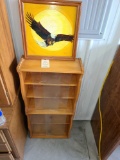 Wood cabinet with glass doors , 5 shelves. Eagle picture