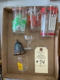 ARCHIE COMIC GLASS, LOG CABIN SYRUP GLASS, EYE WASHER MISC.