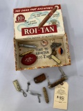 ROI-TAN CIGAR BOX, ROY KERN MONEY HOLDER, MISC KNIVES, BULLET PENCILS