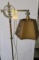 BRASS BRIDGE FLOOR LAMP WITH VINTAGE SHADE