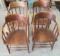 FOUR ANTIQUE WOODEN BARREL BACK CHAIRS