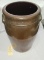 BROWN EIGHT GALLON CHURN TYPE HANDLED CROCK