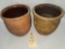 TWO REDWARE POTTERY POTS