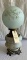 ART POTTERY HURRICANE SHADE ELECTRIFIED DRESSER LAMP