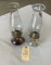 TWO SMALL CLEAR KEROSENE LAMPS